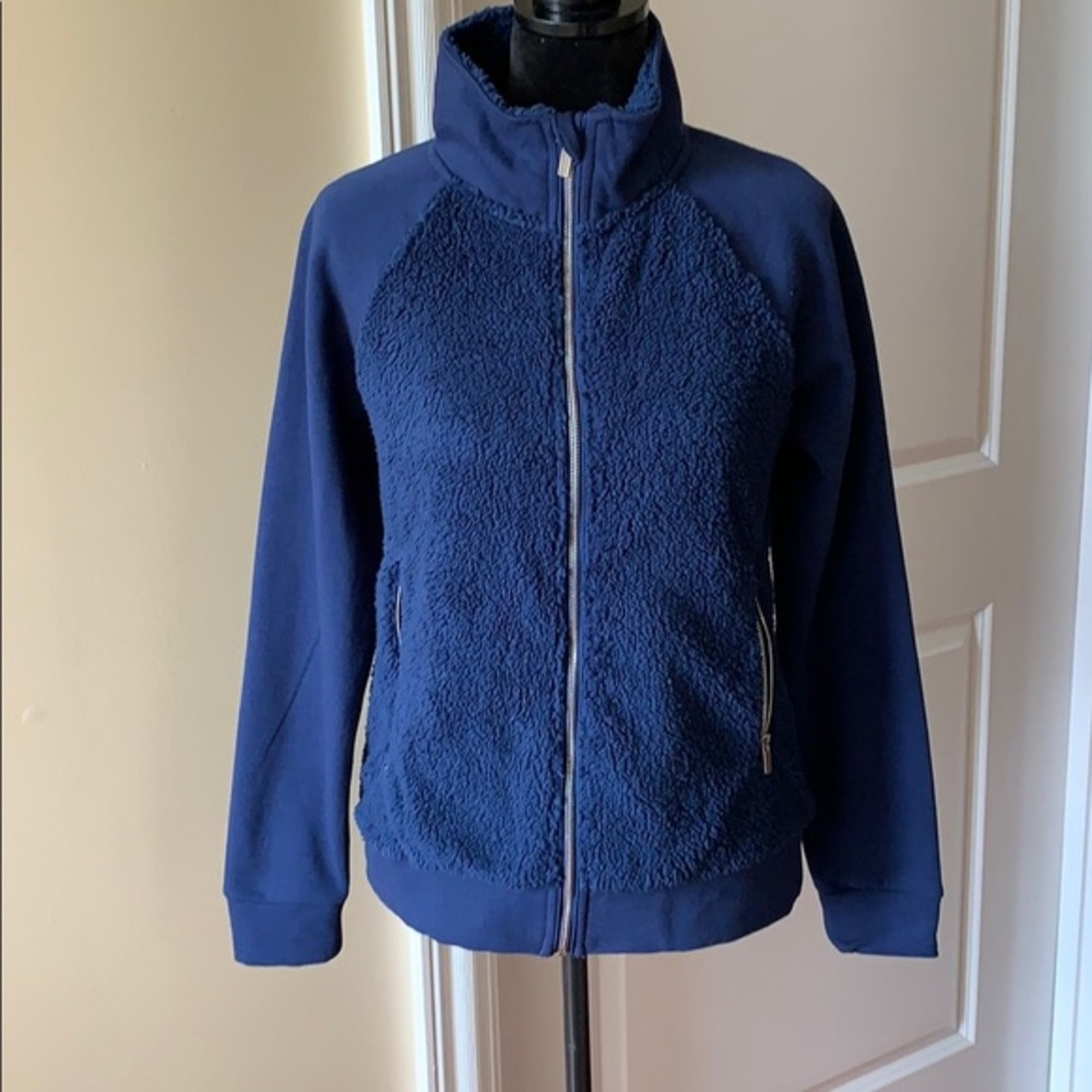 New ladies fleece zip jacket in dark blue